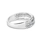 10K White Gold 3/4 Cttw Princess Natural Diamond Split Shank and Weave Band Ring (H-I Color, SI1-SI2 Clarity)-1