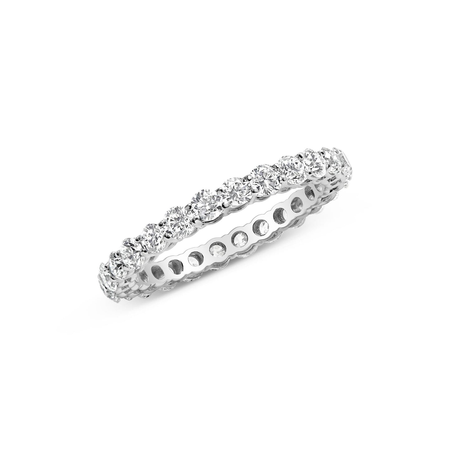 14K White Gold 2.00 Cttw Lab-Grown Diamond Eternity Band Ring (F-G Color, VS1-VS2 Clarity)-1