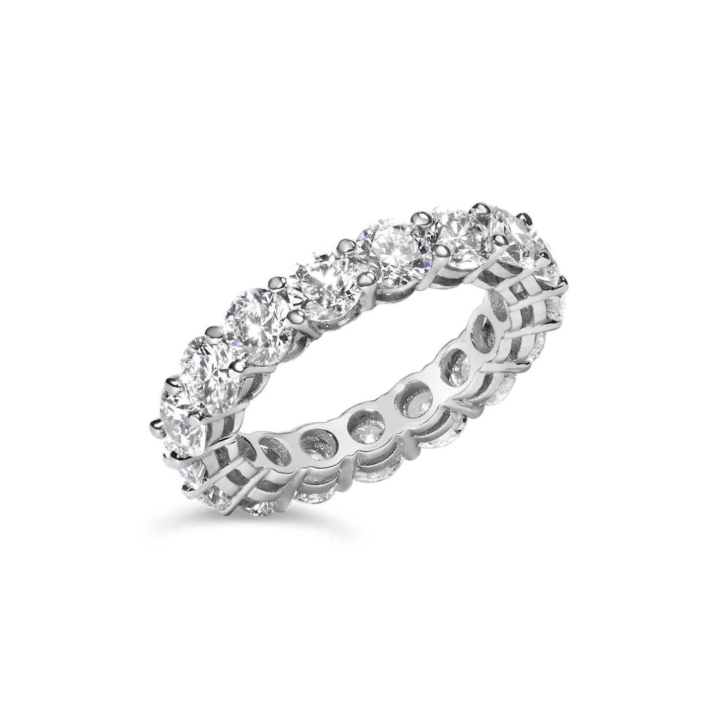 14K White Gold 5 1/4 Cttw Round Lab Grown Diamond Eternity Band Ring (F-G Color, VS1-VS2 Clarity)-1