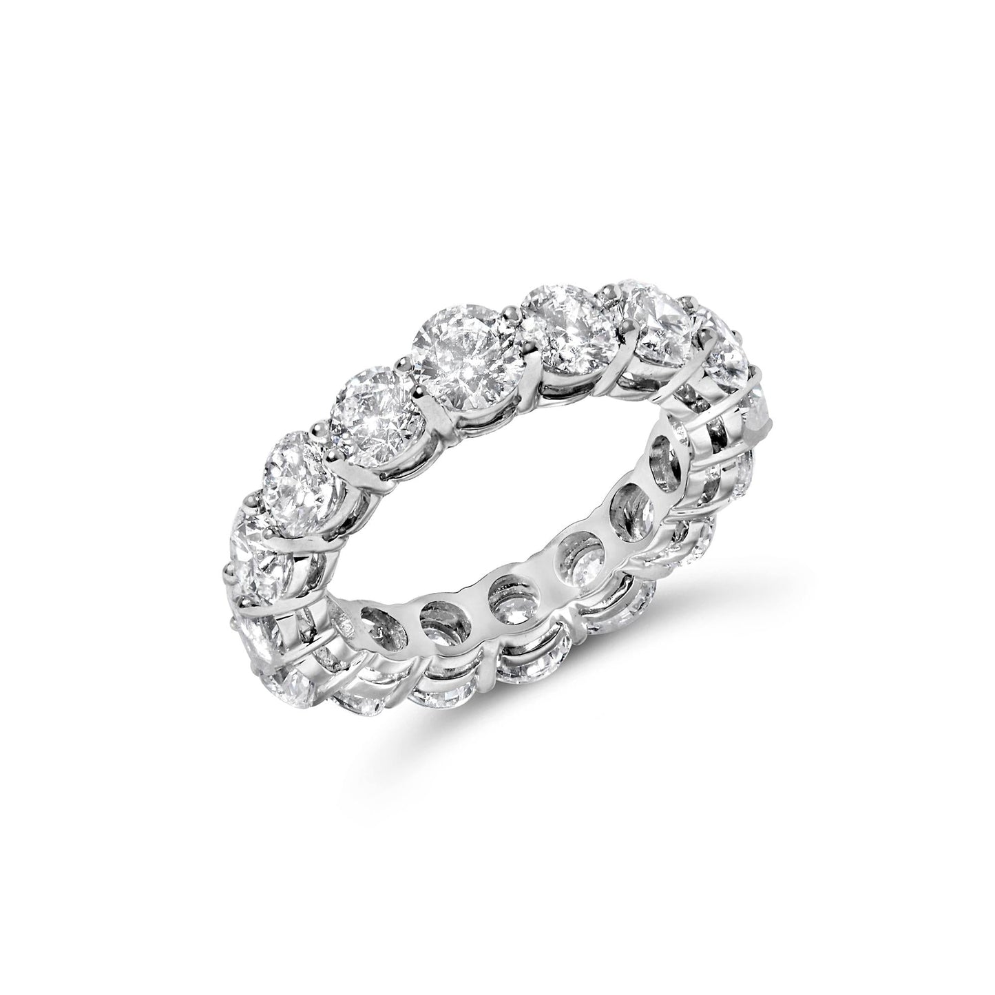 14K White Gold 6 1/4 Cttw Round Lab Grown Diamond Eternity Band Ring (F-G Color, VS1-VS2 Clarity)-1