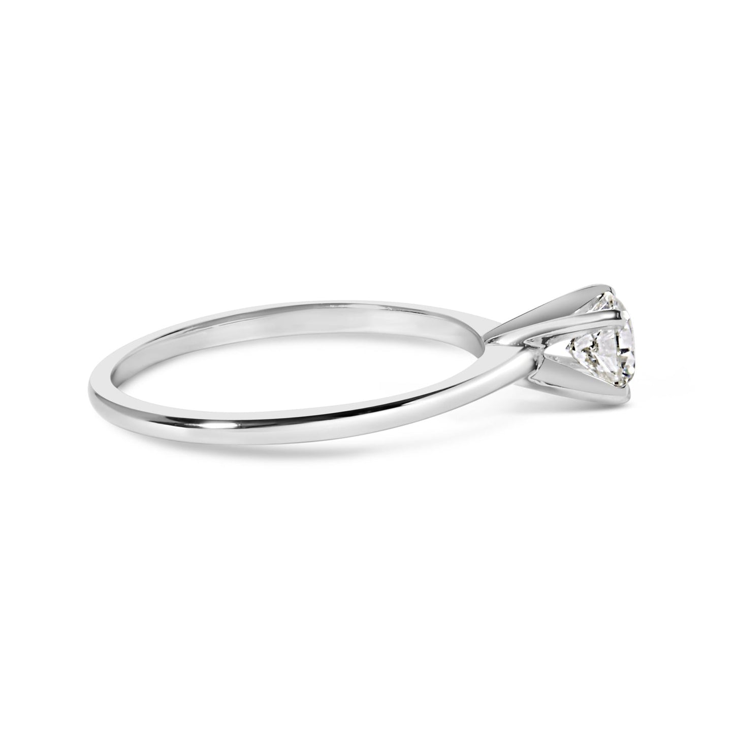 14K White Gold 1/2 Cttw Round Lab Grown Diamond 4 Prong Solitaire Engagement Ring (F-G Color, VS2-SI1 Clarity)-1