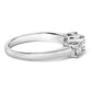 14K White Gold  3/4 Cttw Lab Grown Diamond 3 Stone Ring Band (F-G Color, VS2-SI1 Clarity)-1