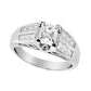 14K White Gold 1 1/4 Cttw Princess Cut Diamond Channel Set Engagement Ring (H-I Color, SI1-SI2 Clarity)-1