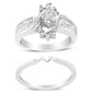 14K White Gold 1 1/2 Cttw Composite Diamond Marquise Shape Solitaire Diamond Engagement Ring Set for Women (H-I Color, SI1-SI2 Clarity)-1