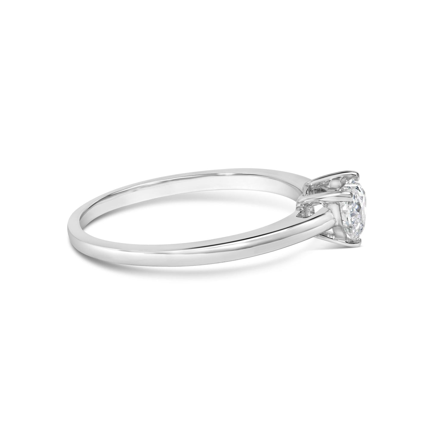 14K White Gold 1/2 Cttw Heart Cut Lab Grown Diamond Solitaire Engagement Ring (F-G Color, VS1-VS2 Clarity) - Size 7-1