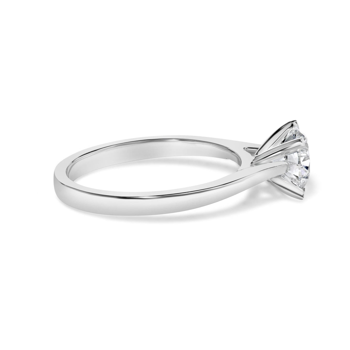 14K White Gold 1.0 Cttw Round Lab Grown Diamond Eagle Claw 4-Prong Set Solitaire Engagement Ring (F-G Color, VS2-SI1 Clarity)-1