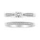 .925 Sterling Silver 1/3 Cttw Diamond Classic Engagement Ring Bridal Set with Milgrain (I-J Color, I3 Clarity)-1