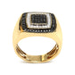 Men's 10K Yellow Gold 3/4 Cttw White and Black Treated Diamond Ring Band (Black / I-J Color, I2-I3 Clarity)