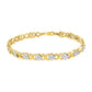 10K Yellow Gold over .925 Sterling Silver 1.0 Cttw Diamond Cluster X Link Tennis Link Bracelet (H-I Color, I3 Clarity) - 7"-1