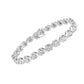 .925 Sterling Silver 1/4 Cttw Miracle-Set Round Cut Diamond "X" Link Bracelet (I-J Color, I3 Clarity) - Size 7.25"-1