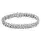 .925 Sterling Silver 3.0 Cttw Diamond Multi Row Cluster Slanted Wave Link 7-¼” Tennis Bracelet (I-J Color, I2-I3 Clarity)-1