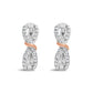 10K White and Rose Gold 1/3 Cttw Diamond Infinite and Ribbon Hoop Earrings (H-I Color, I1-I2 Clarity)-1