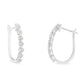 .925 Sterling Silver 1/2 cttw Miracle-Set Diamond 7 Stone Hoop Earrings (I-J Color, I3 Clarity) 