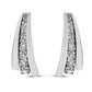 .925 Sterling Silver 1 Cttw Round Diamond Graduated Huggie Earrings (I2-I3 Clarity, I-J Color)