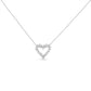 14K White Gold Round Cut Diamond Shimmering Love Heart Pendant Necklace (0.20 cttw, H-I Color, SI2-I1 Clarity)