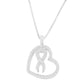 Sterling Silver Round Cut Diamond Heart and Ribbon Pendant Necklace (0.25 cttw, H-I Color, I1-I2 Clarity)