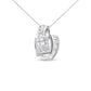 14K White Gold 2 cttw Princess and Baguette Cut Diamond Double Loop Pendant Necklace (G-H, VS1-VS2)