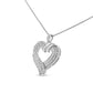 .925 Sterling Silver 1.00 Cttw Baguette Diamond Composite Open Heart 18" Inch Pendant Necklace (I-J Color, I1-I2 Clarity)