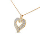 .925 Sterling Silver 1.00 Cttw Baguette Diamond Composite Open Heart 18" Inch Pendant Necklace (I-J Color, I1-I2 Clarity)