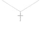 .925 Sterling Silver 1.0 Cttw Diamond Classic Cross 18" Pendant Necklace (I-J Color, I2-I3 Clarity)