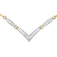 14K Yellow and White Gold 2.00 Cttw Round and Princess-Cut Diamond 'V' Shape Statement Necklace (H-I Color, SI2-I1 Clarity) - 18"