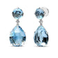 18K White Gold 1/5 Cttw Diamond with Round London Blue Topaz and 20 x 15mm Pear Cut Sky Blue Topaz Gemstone Dangle Earring (G-H Color, SI1-SI2 Clarity)