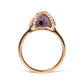 14K Rose Gold 1/5 Cttw Diamond Wrapped 15x15 MM Purple Amethyst Cocktail Ring (G-H Color, SI1-SI2 Clarity)-1