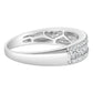 14K White Gold 1/2 Cttw Diamond 3 Row Diamond Band Ring (H-I Color, VS2-SI1 Clarity)-1