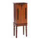 Ollie Deep Cherry Finish Petite Jewelry Armoire with Flip Top and Inset Mirror