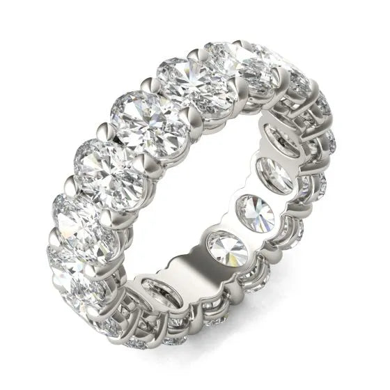 5 5/8 CTW Oval Lab Grown Diamond Couture Classic Eternity Ring 14K White Gold (G-VS)-1