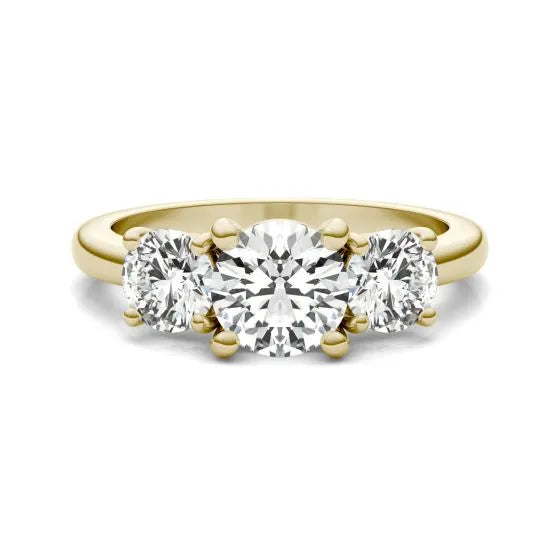 2 CTW AGI Certified Lab Grown Diamond (G-VS) Three Stone Engagement Ring in Choice of 14K Yellow or 14k White Gold-2