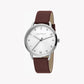 ESPRIT Women's Watch with Silver Stainless Steel Case and Brown Leather Band-0