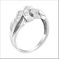 14K White Gold 1/3 Cttw Channel Set Baguette Diamond Bypass Ring Band (H-I Color, SI1-SI2 Clarity)-2