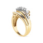 10K Yellow Gold 1/2 Cttw Diamond Pear Cluster and Swirl Ring (H-I Color, I1-I2 Clarity)-2