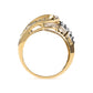 10K Yellow Gold 1/2 Cttw Round and Baguette cut Diamond Open Space Bypass Ring (H-I Color, SI2-I1 Clarity)-2