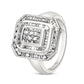 .925 Sterling Silver Round & Baguette Diamond Ring (1 Cttw, I-J Color, I2-I3 Clarity)-2