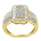 10K Yellow Gold Round and Baguette-Cut Diamond Cocktail Ring (1.0 Cttw, H-I Color, SI2-I1 Clarity)-2