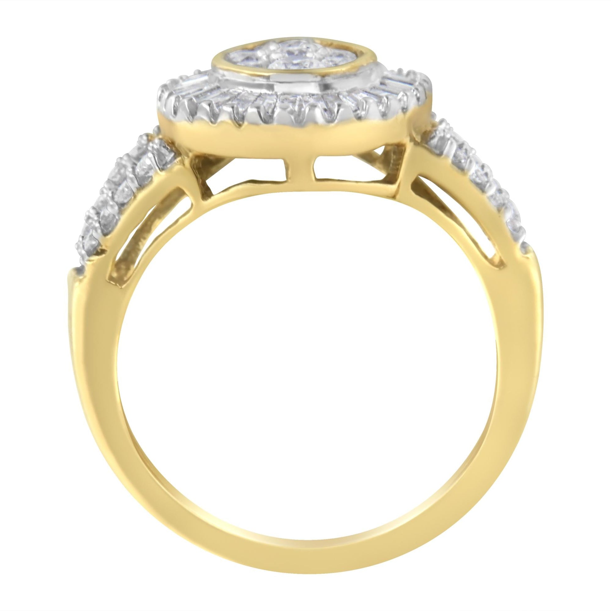 10kt Yellow Gold Diamond Cocktail Ring (1 cttw, H-I Color, SI2-I1 Clarity)-2