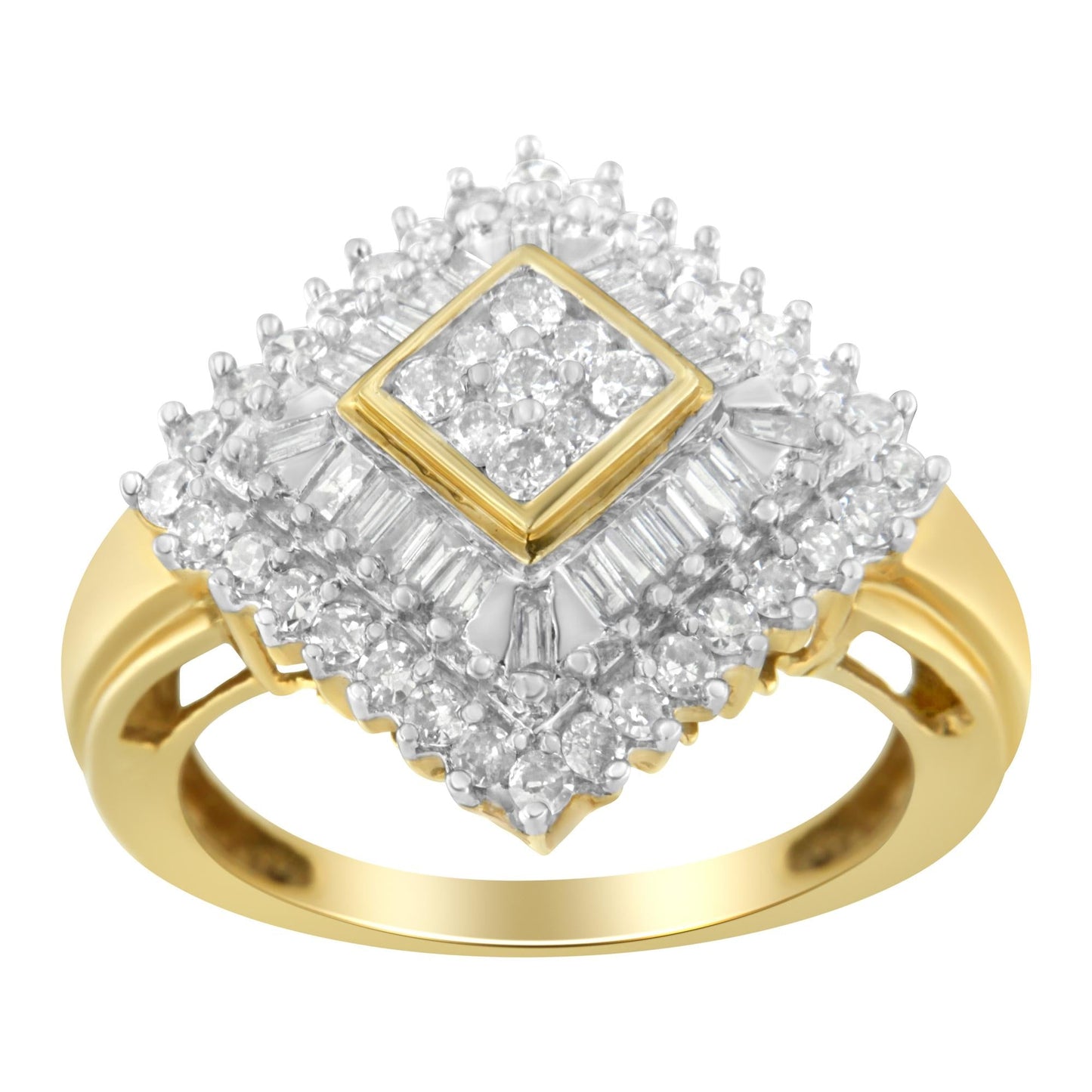 10K Yellow Gold Diamond Ballerina Ring (1 Cttw, I-J Color, I1-I2 Clarity)-2