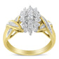 10K Yellow Gold Round And Baguette-Cut Diamond Ring (1/2 Cttw, H-I Color, I1-I2 Clarity)-2