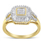 10K Yellow Gold Round and Baguette Cut Diamond Ballerina Ring (1/2 cttw, I-J Color, SI2-I1 Clarity)-2