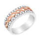 10K White and Rose Gold 1/3 Cttw Diamond Split Shank and Infinity Ribbon Band Ring (I-J Color, I1-I2 Clarity)-2