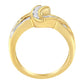 10K Yellow Gold 3/4 Cttw Channel Set Round and Baguette-cut Diamond Double Shank Bypass Ring (J-K Color, I1-I2 Clarity)-2