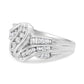 10K White Gold Ring 3/4 Cttw Round-Cut Diamond Bypass Ring (H-I Color, I2-I3 Clarity)-2