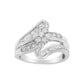 10K White Gold 1/2 cttw Diamond Cluster Ring (H-I Clarity, I2-I3 Color)-2