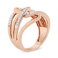 10K Rose Gold 1/2 Cttw Round-Cut Diamond Intertwined Multi-Loop Cocktail Ring (I-J Color, I1-I2 Clarity)-2