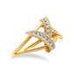 14K Yellow Gold Plated .925 Sterling Silver 1/4 Cttw Diamond Interlocking Bypass Ring (I-J Color, I1-I2 Clarity)-2