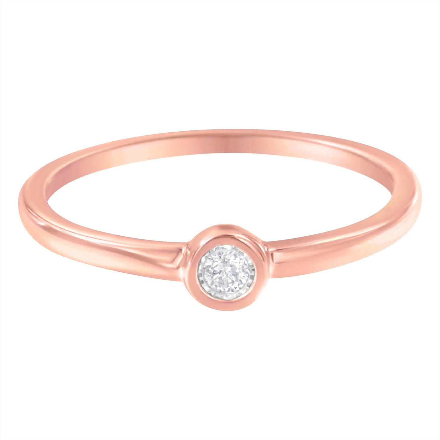 14K Rose Gold Plated .925 Sterling Silver Miracle Set Diamond Ring (1/20 Cttw, J-K Color, I1-I2 Clarity)-2