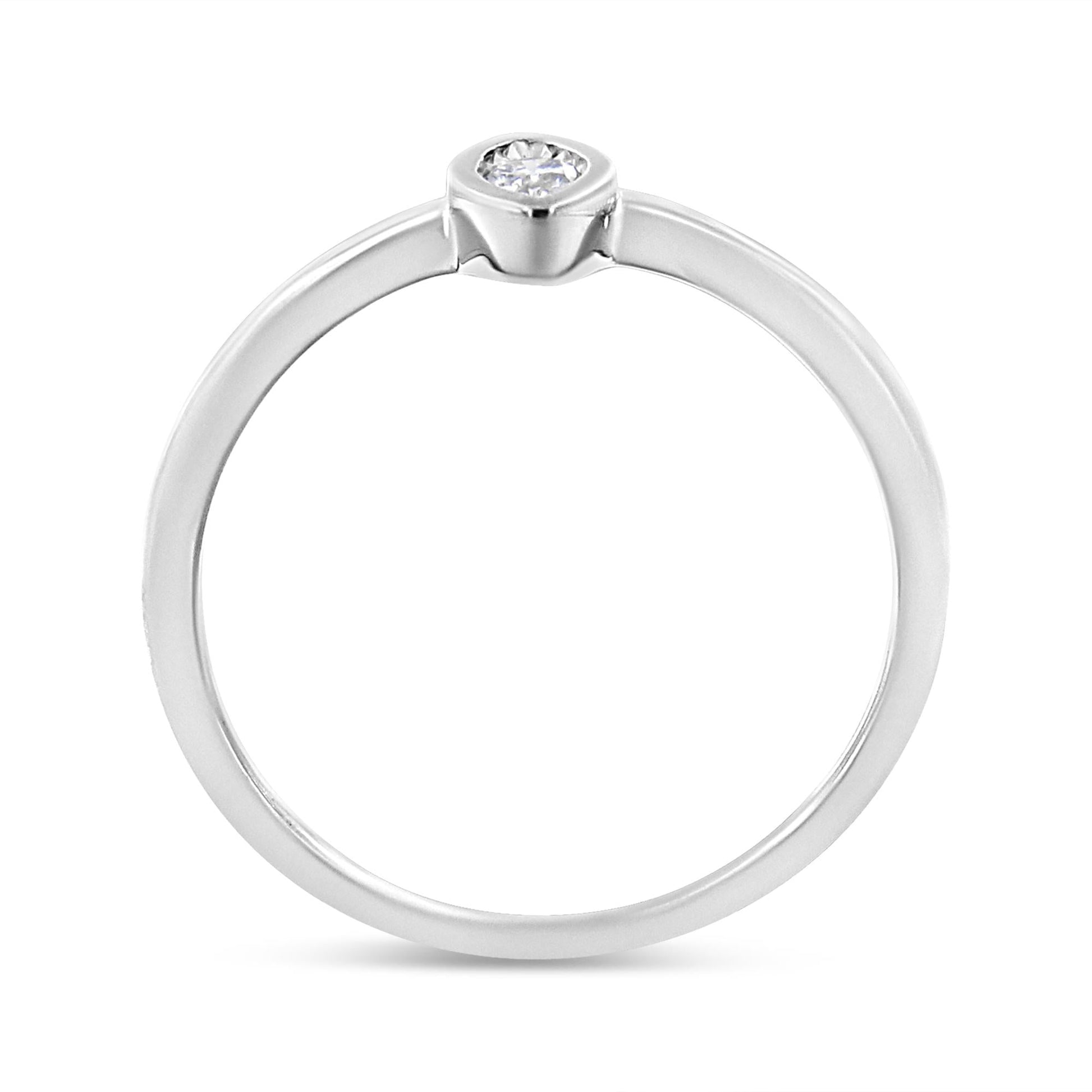 .925 Sterling Silver 1/20 Cttw Diamond Marquise Shaped Promise Ring (J-K, I1-I2)-2