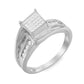 10K White Gold 1/3 Cttw Invisible Set Princess-cut Diamond Cluster Bypass Ring (H-I Color, SI1-SI2 Clarity)-2